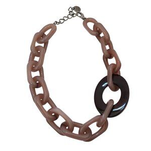 PONO by JOAN GOODMAN resin chain necklace Made in Italy taupe
